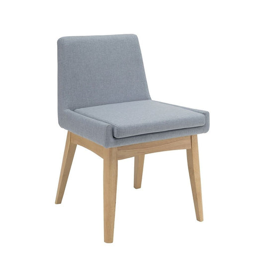 Upholstered Dining Chair - Chanel Dining Chair - Aquamarine & Natural