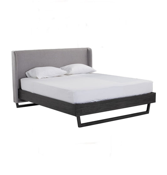 Queen Bed Frame with ﻿Upholstered Headboard - Denton Queen Bed (200cm Side Rail)