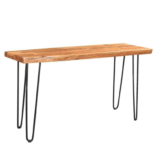 Live Edge Console Table with Hairpin Legs - Driftwood Live Edge Solid Acacia Console Table with Hairpin Legs