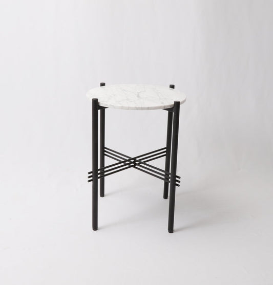 Erna Side Table - Carrara White Marble Top - GFURN