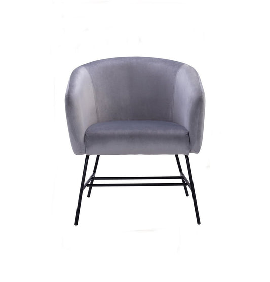 Galen Lounge Chair - Ash Grey Velvet - GFURN