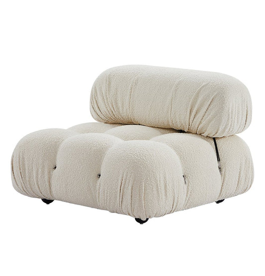 Gioia 1-Seater Chair - No Arm - Cream/White Boucle - GFURN