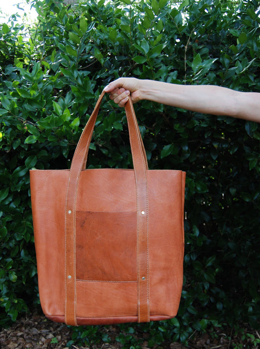 XL Raw Leather Tote