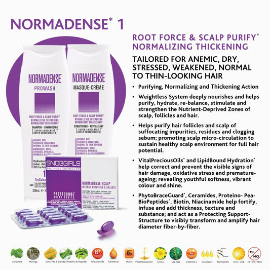 NORMADENSE 1 Scalp Purify Normalizing Thickening Masque-Creme (conditioner) 33.8 FL. OZ. + Pump