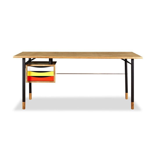 Mid Century Modern Desk - River Desk - Ash/Yellow/Red